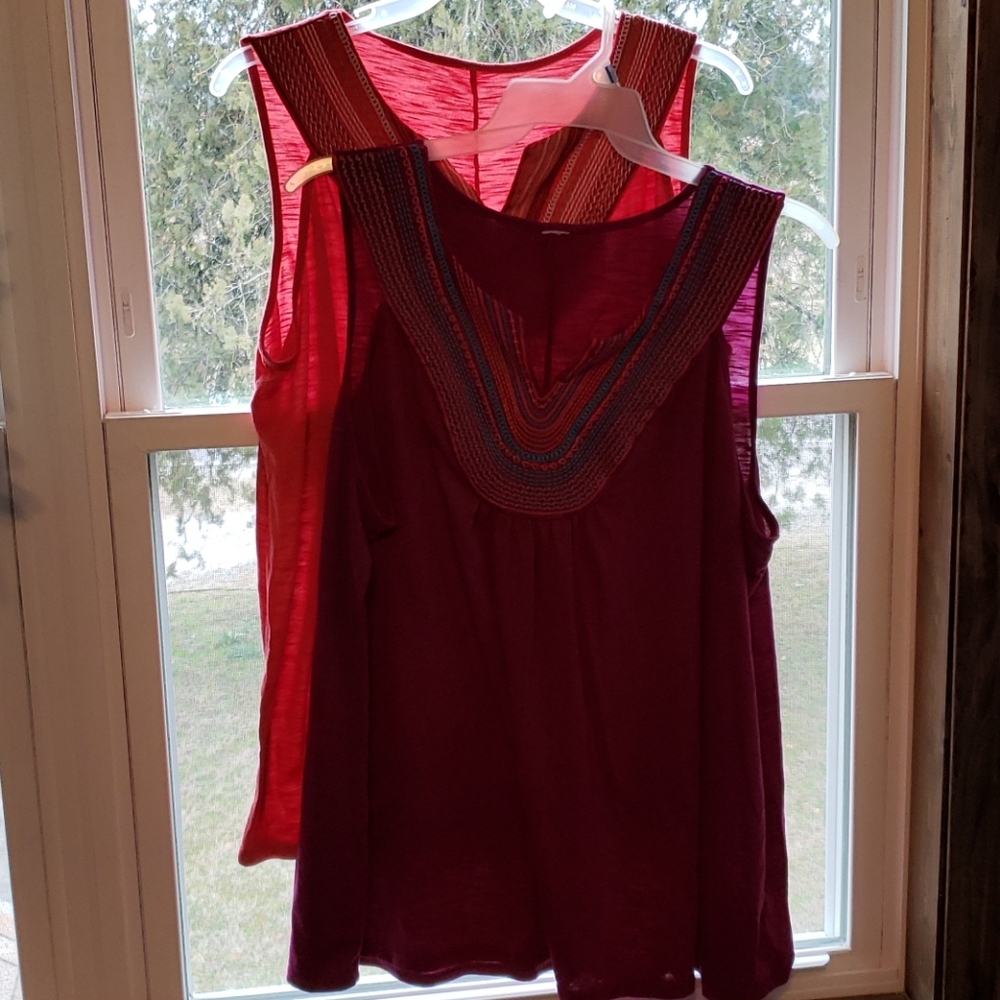 2 sleeveless blouses 2X